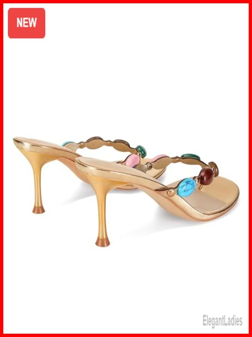 Womens Strappy Heeled Sandals Kitten Heel Slip On Thong Pumps Dressy